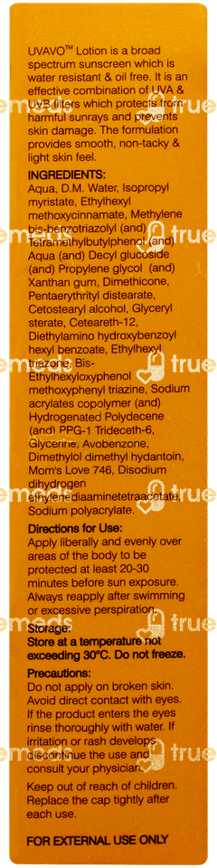 Uvavo Spf 25+ Pa+++ Sunscreen Lotion 30Gm