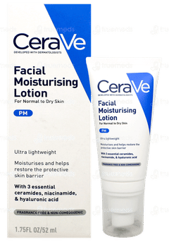 Cerave Pm Facial Moisturising Normal To Dry Skin Lotion 52Ml