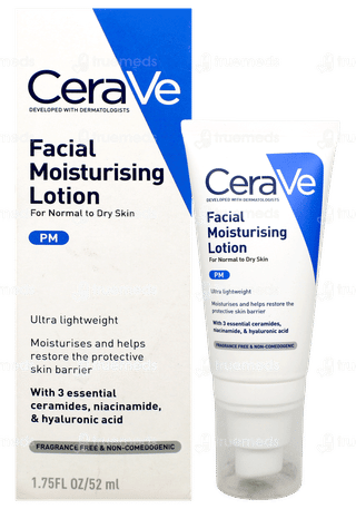 Cerave Pm Facial Moisturising Normal To Dry Skin Lotion 52Ml