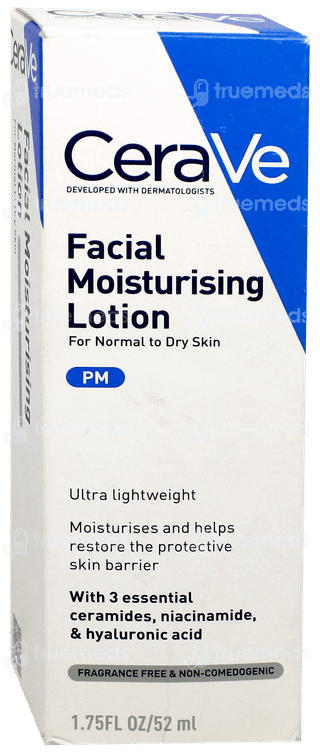 Cerave Pm Facial Moisturising Normal To Dry Skin Lotion 52Ml