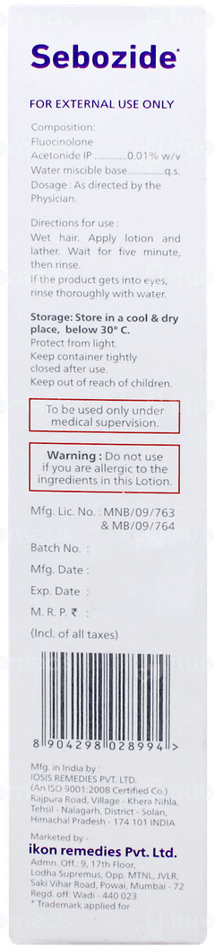 Sebozide Solution 100ml