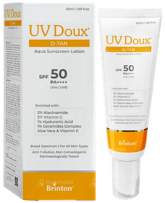 Uv Doux D Tan Spf 50 Pa++++ Aqua Sunscreen Lotion 50ml Uv Doux D Tan Spf 50 Pa++++ Aqua Sunscreen Lotion 50ml