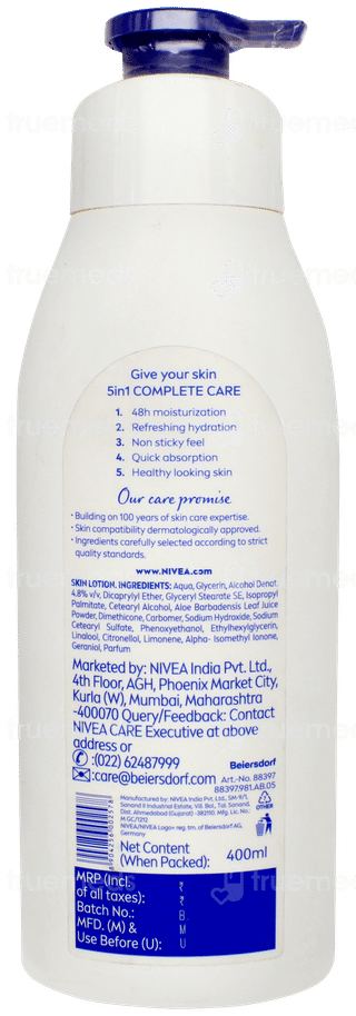 Nivea Aloe Hydration 5 In 1 Complete Care All Skin Types Lotion 400ml