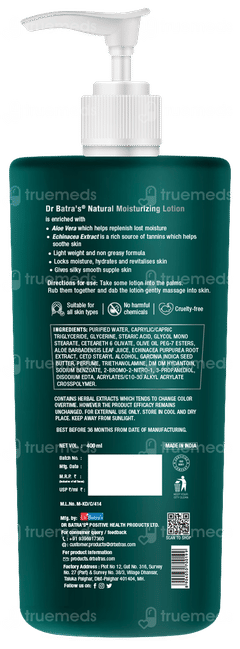 Dr Batras Natural Moisturizing Lotion 400ml