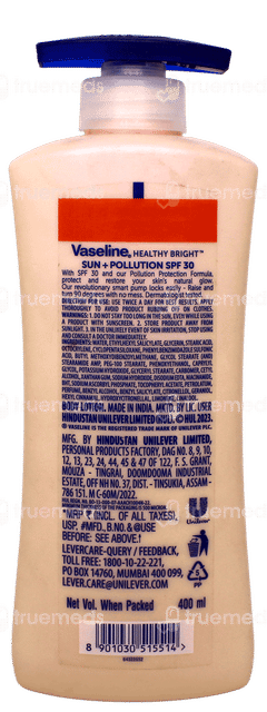 Vaseline Healthy Bright Sun Protect Spf 30 Pa+++ Serum In Lotion 400ml