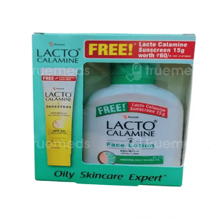 Lacto Calamine Face Lotion 55Ml With Lacto Calamine Spf 50 Pa+++ Sunscreen 15Gm Free