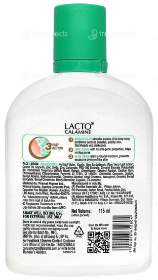 Lacto Calamine Kaoline Clay With Aloe Vera Face Lotion 115ml