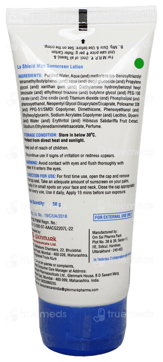 La Shield Max Spf 80+ Pa++++ Sunscreen Lotion 50Gm