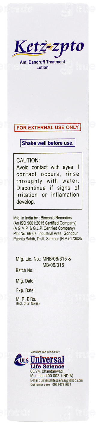 Ketz Zpto Anti Dandruff Lotion 100ml