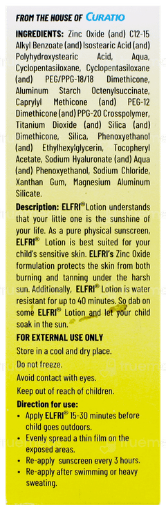 Elfri Spf 50 Pa+++ Kids Sunscreen Lotion 25Gm