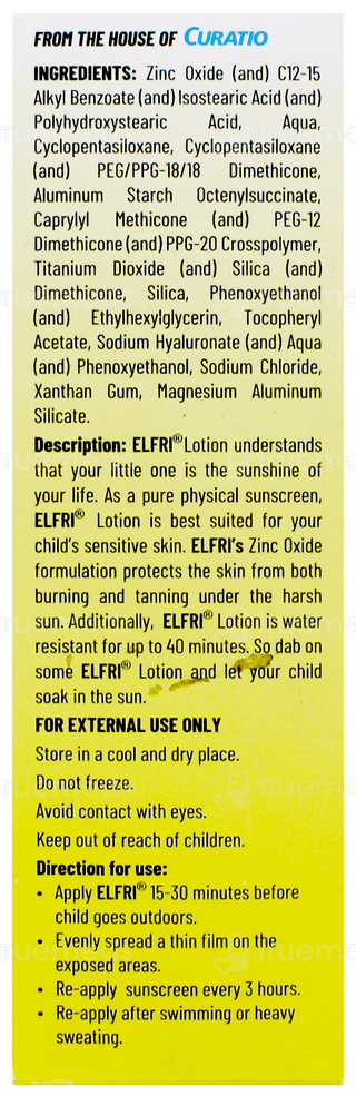 Elfri Spf 50 Pa+++ Kids Sunscreen Lotion 25Gm