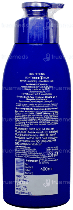 Nivea Body Milk New 72h Moisture Nourishing Lotion 400ml