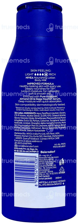 Nivea Body Milk New 72h Moisture Nourishing Lotion 200ml