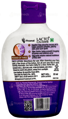 Lacto Calamine Oil Control Kaolin Clay Face Lotion 30Ml
