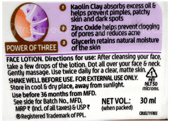Lacto Calamine Oil Control Kaolin Clay Face Lotion 30Ml