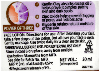 Lacto Calamine Oil Control Kaolin Clay Face Lotion 30Ml
