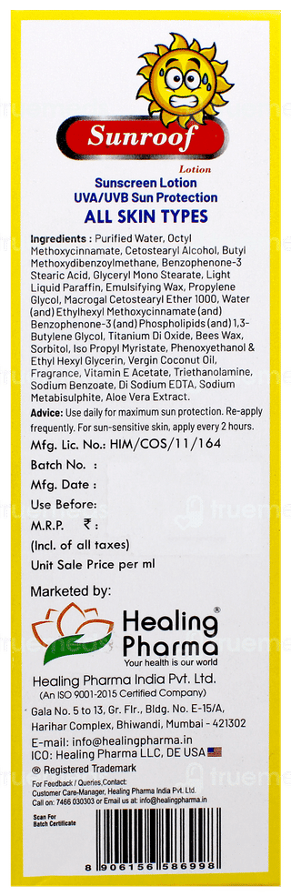 Sunroof Spf 50 New & Improved Sunscreen Lotion 100Ml