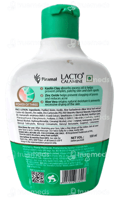 Lacto Calamine Oil Control Kaolin Clay With Aloe Vera Face Lotion 120Ml
