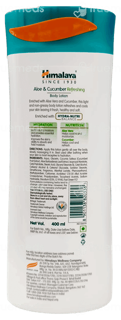 Himalaya Aloe & Cucumber Refreshing Body Lotion 400Ml Buy 1 Get 1 Free