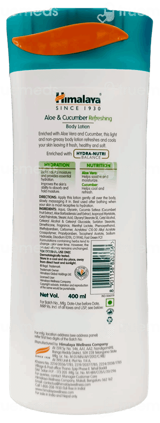 Himalaya Aloe & Cucumber Refreshing Body Lotion 400Ml Buy 1 Get 1 Free