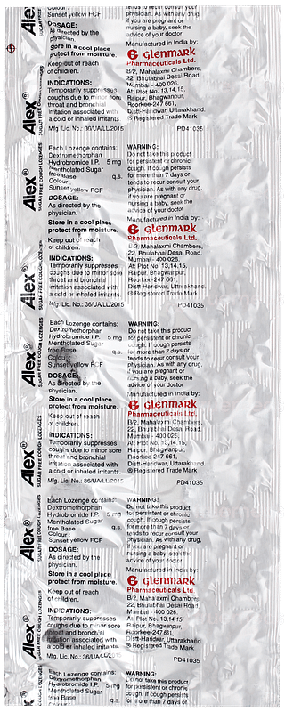 Alex Sugar Free Lozenges 10
