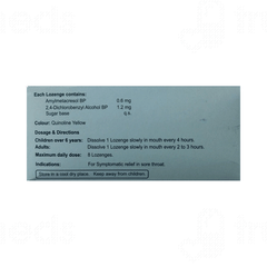 RECOFAST HONEY LEMON 1.2/0.6 MG LOZENGES 10
