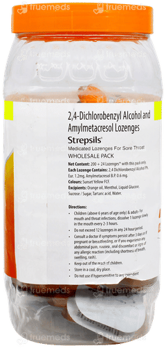 Strepsils Medicated Throat Orange Lozenges 8