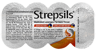 Strepsils Medicated Throat Orange Lozenges 8