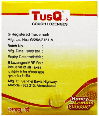 Tusq D Honey Lemon Flavour Lozenges 6