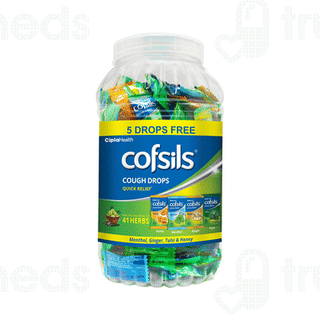 Cofsils Menthol Ginger Tulsi & Honey Cough Drops Jar 1