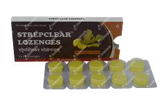 STREPCLEAR GINGER LEMON FLAVOUR LOZENGES 10