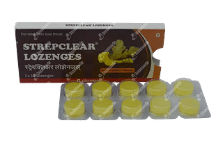 Strepclear Ginger Lemon Flavour Lozenges 10