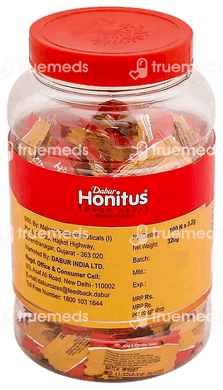 Dabur Honitus Cough Drops Ginger Honey 100 Lozenges