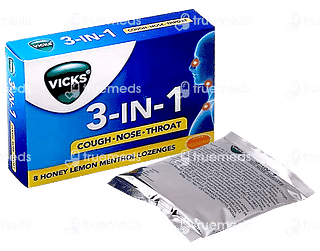 Vicks 3 In 1 Orange Menthol Lozenges 8