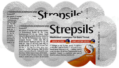 Strepsils Medicated Throat Orange Flavour Lozenges 8 Pack Of 2
