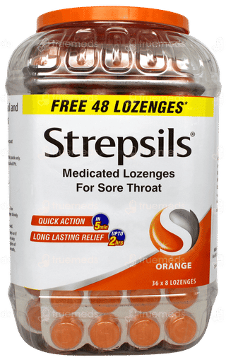 Strepsils Orange Flavour Medicated Lozenges 240 + 48 Free