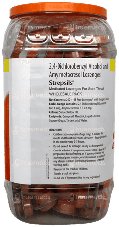 Strepsils Orange Flavour Medicated Lozenges 240 + 48 Free