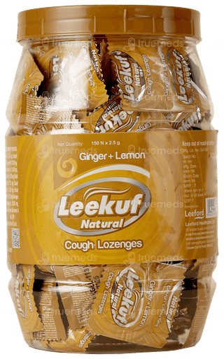 Leekuf Natural Medicated Ginger Lemon Flavour Lozenges 150