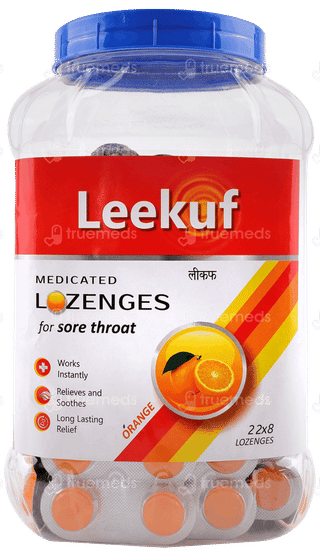 Leekuf Orange Flavour Lozenges Jar Of 22