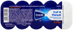 Crocin Cof And Throat Orange Lozenges 10