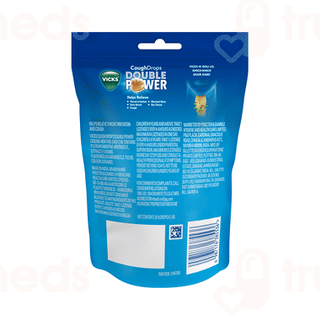 Vicks Cough Drops Double Power Long Lasting Cooling Menthol Lozenges 25