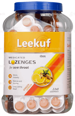 Leekuf Ginger Lemon Lozenges Jar Of 22