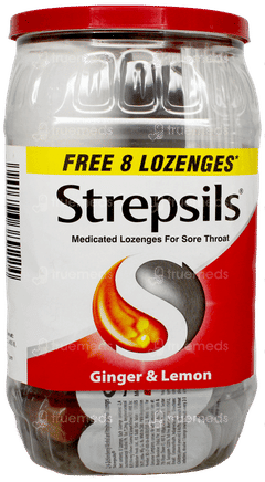 Strepsils Ginger & Lemon Medicated Lozenges 120 + 8 Free Strepsils Ginger & Lemon Medicated Lozenges 120 + 8 Free