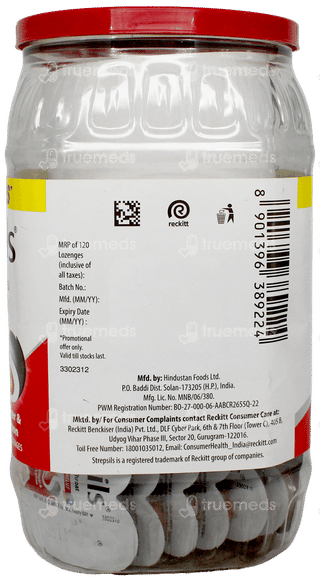Strepsils Ginger & Lemon Medicated Lozenges 120 + 8 Free