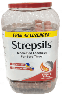 Strepsils Ginger & Lemon Medicated Lozenges 240 + 48 Free