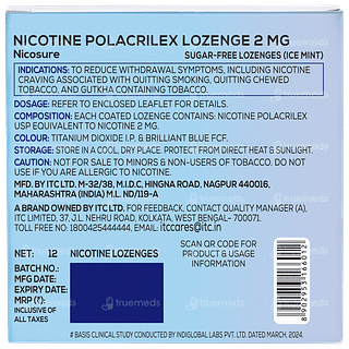 Nico Sure 2mg Icemint Nicotine Lozenges 12