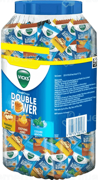 Vicks Double Power Ginger Honey Menthol Cough Drops 175+50 Free