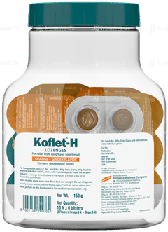 Himalaya Koflet H Orange + Ginger Flavour Mixed Jar 6 Blisters Of 10 Lozenges