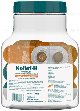 Himalaya Koflet H Orange + Ginger Flavour Mixed Jar 6 Blisters Of 10 Lozenges