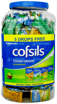 Cofsils Menthol Ginger Tulsi & Honey Cough Drops 205 + 5 Free